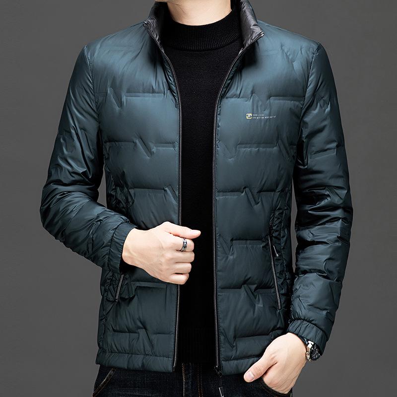 Мужская легкая пуховая куртка - Теплая в стиле business casual с воротником для пап среднего возраста
