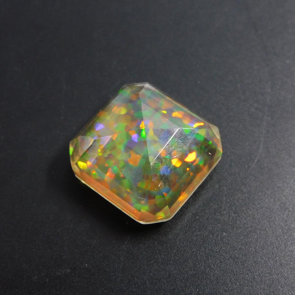 Lab Created Opal 12.30 Ct Square Certified Excellent Loose Gemstone