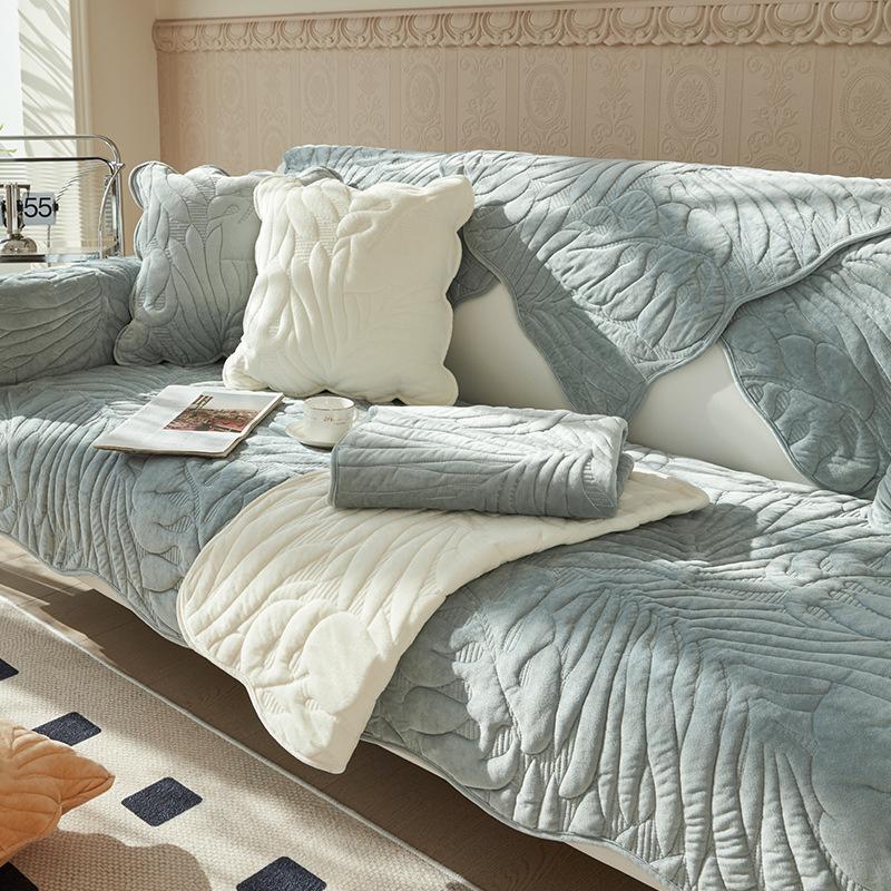 Зимняя подушка для дивана, зимняя плюшевая утолщенная новая нескользящая подушка, оптовая продажа, чехол для дивана, ткань