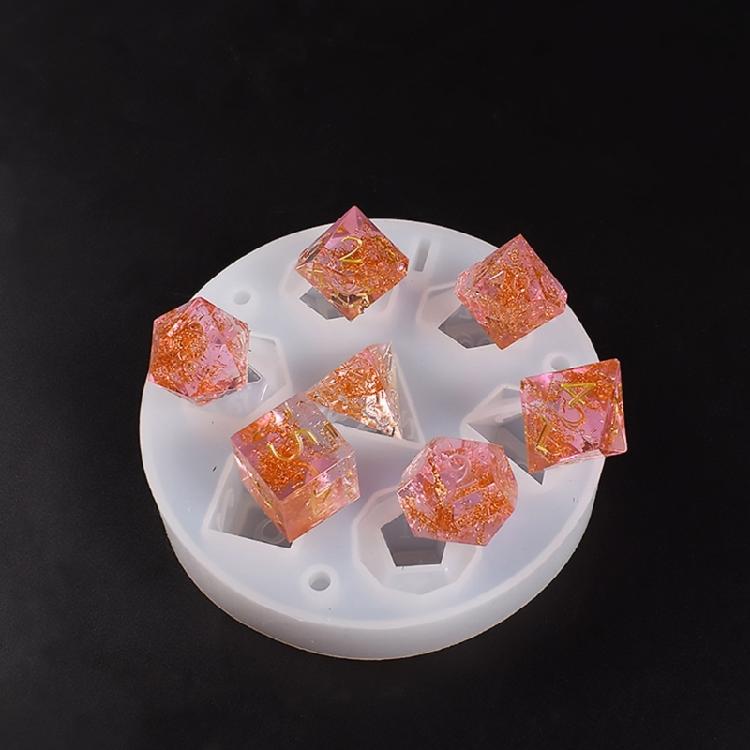 7 стилей формы для кубиков из эпоксидной смолы, силиконовая смола для литья многогранников, игровые кубики, формы для цифр, формы для настольных игр Diy