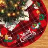 90cm Christmas Tree Skirt Brushed Cloth Carpet Personality Pattern New Year Christmas Tree Floor