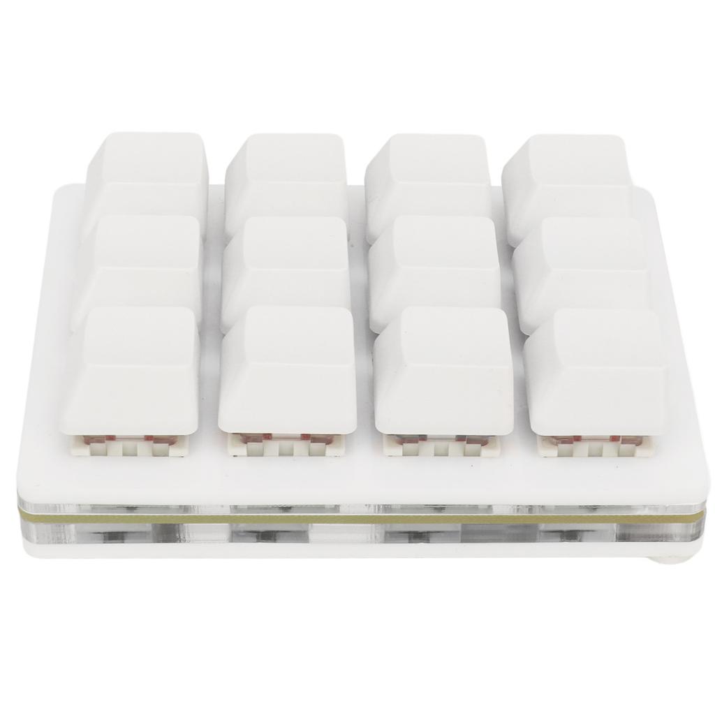 12-клавишная механическая игровая клавиатура с USB-подсветкой, светодиодной подсветкой, возможностью горячей замены, красным переключателем из ABS 