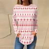 Tee Shirts For Women Fall Casual Long Sleeve Shirts Sweatshirt Vintage Graphic Printing Top Pullover Christmas