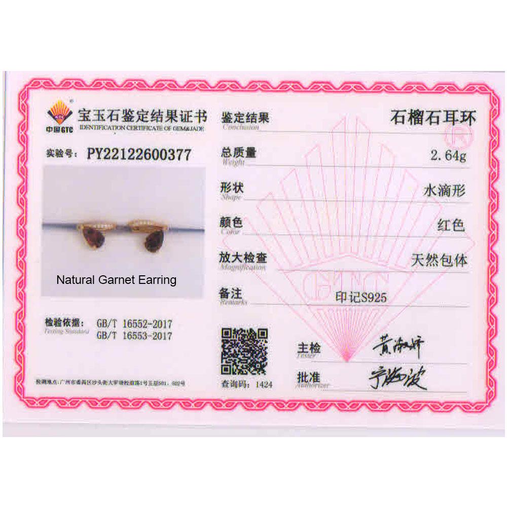 Новые серьги с красным гранатом, серебро 925 пробы, розовое золото для натуральных драгоценных камней, груша, 6*9 мм, изысканные украшения для женщин и девочек, простые ювелирные изделия