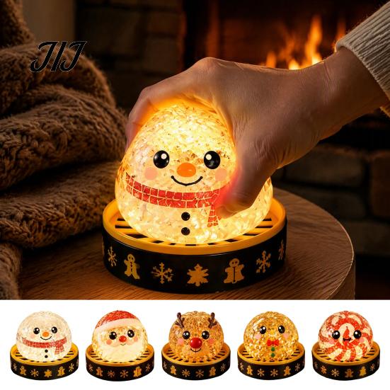 Soft Anxiety Relief Tools 1/5Pcs Christmas Dumpling Stress Toy, LED Glowing Squeeze Toy with Reduction Gadget Steamer, Santa Snowman Reindeer