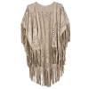 Camel Suede Floral Hollow Out Fringe Tassel Shawl Women Vintage Capes Ponchos Autumn Bohemian cardigan Cloak Boho Capes