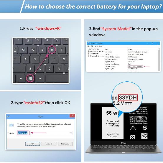 56WH 33YDH Laptop Battery for Dell Inspiron 17 7000 7773 7778 7779 7786 G3 15 3579 3779 15 7577 G5 5587 G7 7588 Latitude 13 3380 14 3490 15 3590 3580