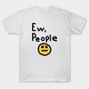 EW,People Funny T-Shirt Men Women Wear a Sad Face Printed Tee Clothing Loose Oversized Cotton Short Sleeve