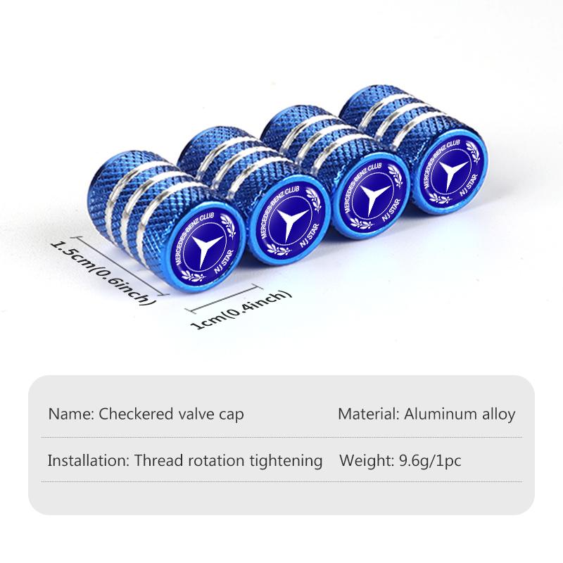WUL5   4pcs Car Tire Stem Valve Caps Dustproof Caps Cover Accessories For Mercedes Benz W211 W124 W176 W177 C180 C200 C260 C300 GLC CLE