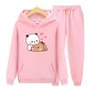Женский комплект с капюшоном с длинными рукавами Bubu и Dudu, женские толстовки с эстетичной графикой, забавные Kawaii, комплект с капюшоном для чая с пузырьками