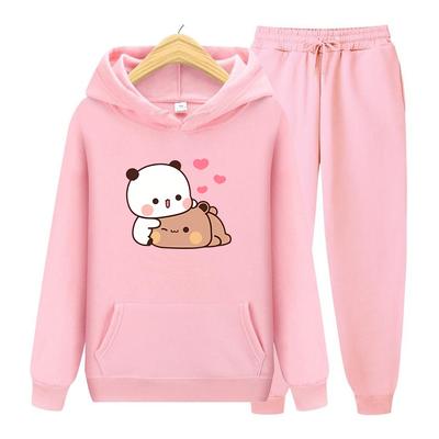 Женский комплект с капюшоном с длинными рукавами Bubu и Dudu, женские толстовки с эстетичной графикой, забавные Kawaii, комплект с капюшоном для чая с пузырьками