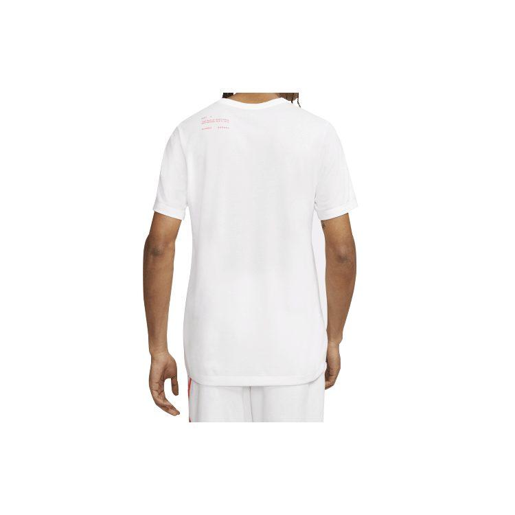 Jordan T Shirts Men's White Crew Neck Moderate Straight Fit CJ6205-100