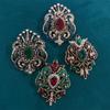 Vintage Women Palace Design Crystal Brooches Pins Retro Baroque Lady Rhinestone Pendant Clothing Coat Jewelry Badges Pin Gift