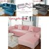 Simple Solid Color Plush Surface Sofa Protection Cover With Anti Slip Strip For Household Protection