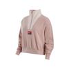 Logo Print Stand Collar Half-Zip Sweatshirt Women Tops Pink DQ6944-601