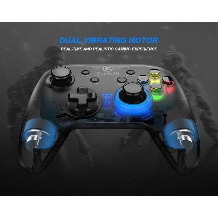 Manette de jeu - gamesir - t4 - sans fil 2.4g - compatible windows - design translucide