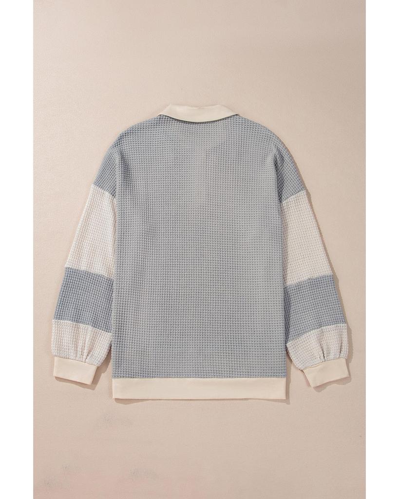 Azura Exchange Текстурированный топ-хенли цвета хаки с цветными блоками и воротником