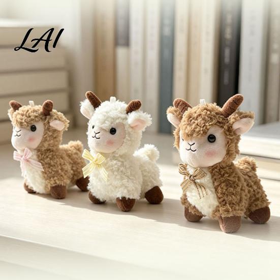 Sturdy Metal Key Holder for Car Keys Cute Sheep Plush Keychain Soft Lamb Bag Charm Pendant with Mother's Day Gift Mom Ring Mini Stuffed Animal
