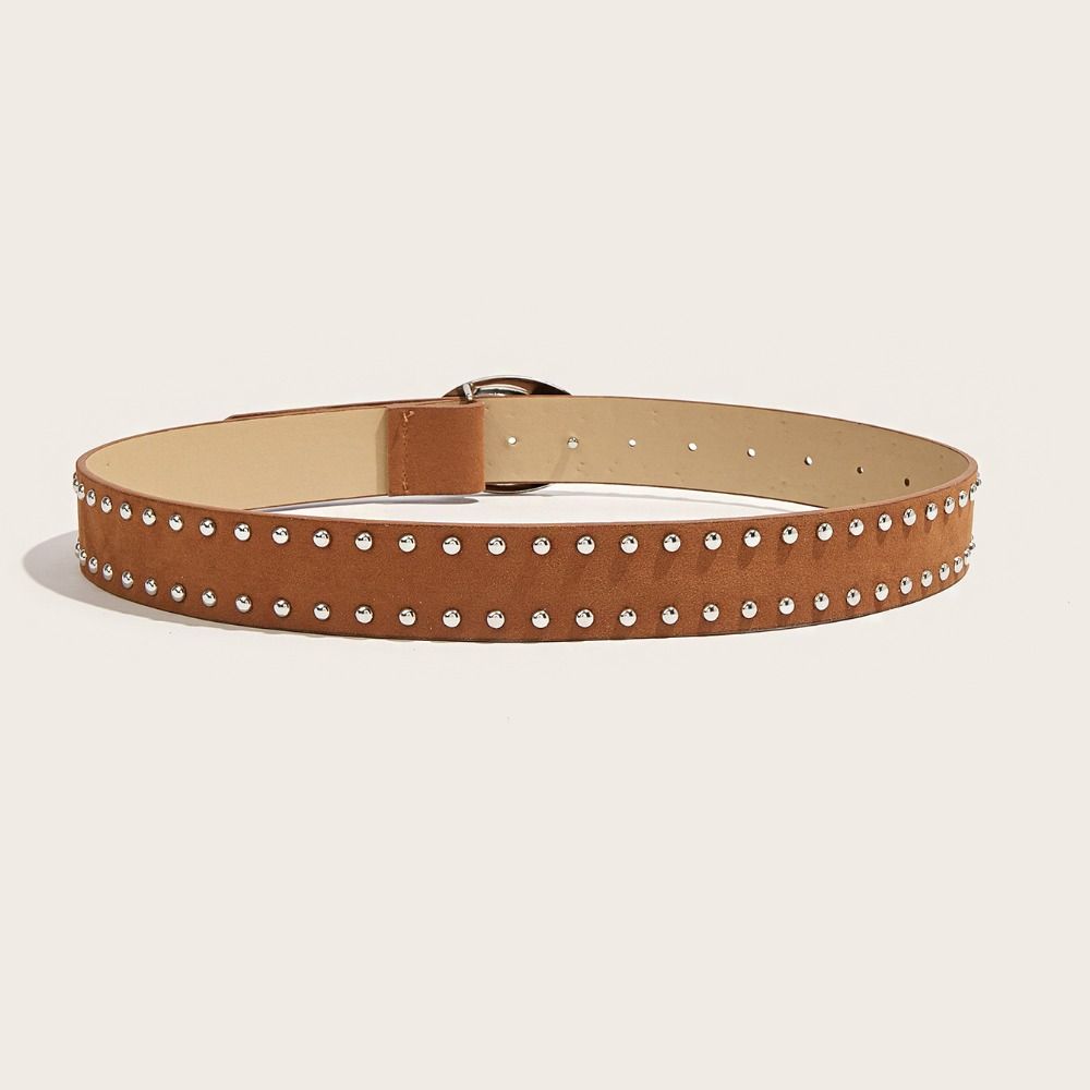 PU Leather Suede Rivet Belt Pin Buckle Y2K Belt Trend Leopard Print Waistband Jeans Accessories