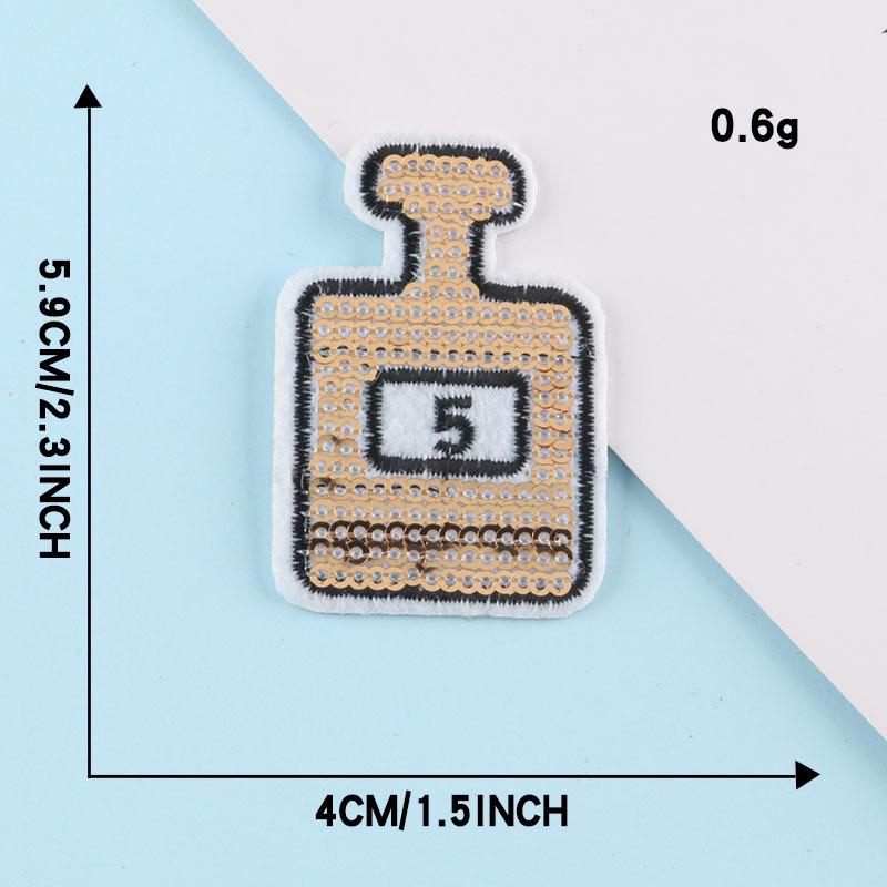 Этикетка из ткани с вышивкой бисером и пайетками Duoku для самостоятельной нашивки на одежду