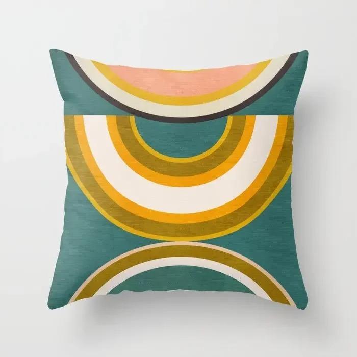 Nordic Morandi Geometric Abstract Rainbow Decorative Home Pillowcase Cushion Cover