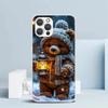 Животное Коричневый Милый Медведь Мягкий Чехол для iPhone 16 17 Air 15 14 Pro Max 16E Чехол для Телефона 13 Mini 12 11 7 SE 8 Чехлы с Рисунком