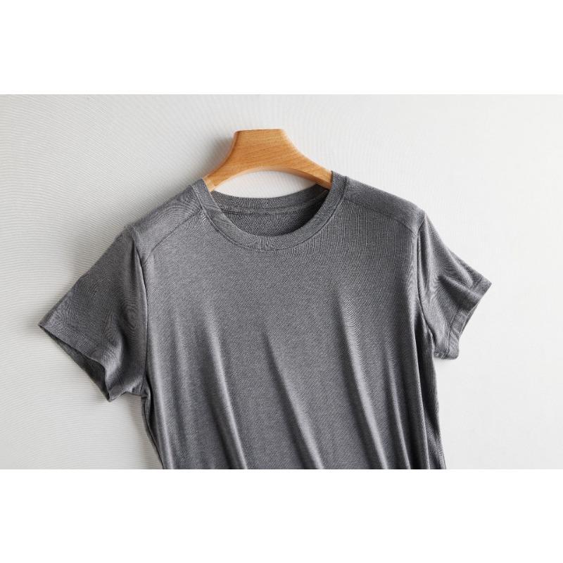 Женская ацетатная тенсельная футболка Slim T-shirt Hundred Fashionable Tops Soft Skin Friendly Slash с короткими рукавами