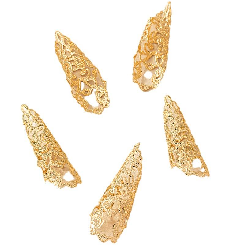 Новый модный тренд набор пальцев женский индивидуальный дизайн чувство полые узоры ногти