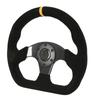 Car Steering Wheel Black Stitching Carbon Fiber 6 Holes Comfortable Grip Universal for Modification