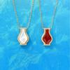 Элегантное серебряное (925 пробы) колье-тыква с красным агатом и перламутром для женщин - Цепочка на ключицы в стиле легкой роскоши
