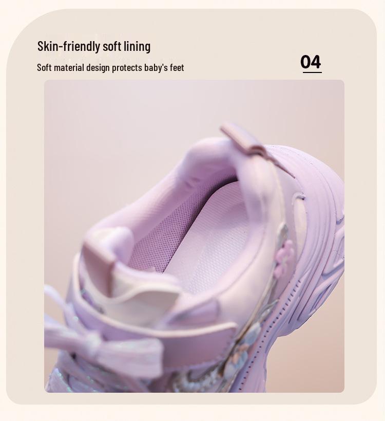 Детские дышащие сетчатые кроссовки, мягкая подошва, цветочный принт, коллекция весна/осень 2025, модные кроссовки «папины»