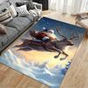 Santa Riding Reindeer in Snow suitable as a non-slip mat for the living room or bedroom sofa