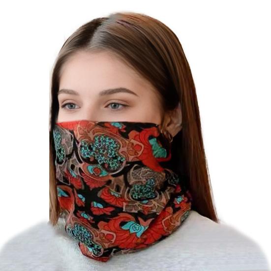 Women Thermal Hat Cycling Neck Warmer Lightweight Colorful Printing Headband High Elasticity