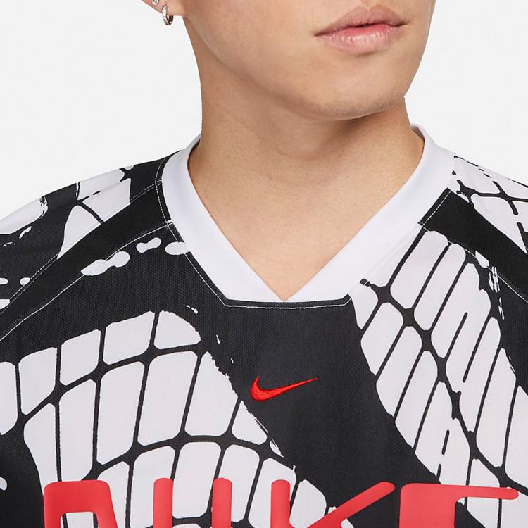 Nike Быстросохнущие мужские футбольные майки с короткими рукавами и принтом Dri-Fit Allover, белые FB6408-100