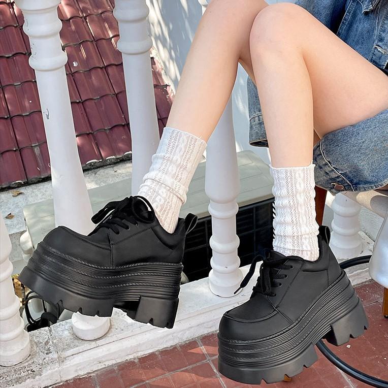 Ретро черные туфли на платформе в британском стиле, женские, новые, осенние, 2025, подходящие к юбке, универсальные, одинарные туфли Мэри Джейн