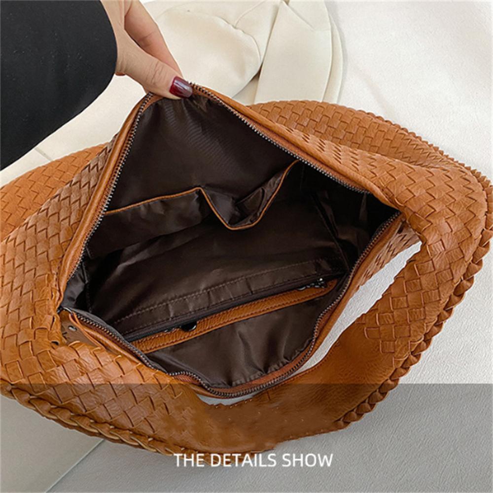 French High-End Woven Bag For Women, Versatile Shoulder Bag, Niche Texture Portable Commuter Bag