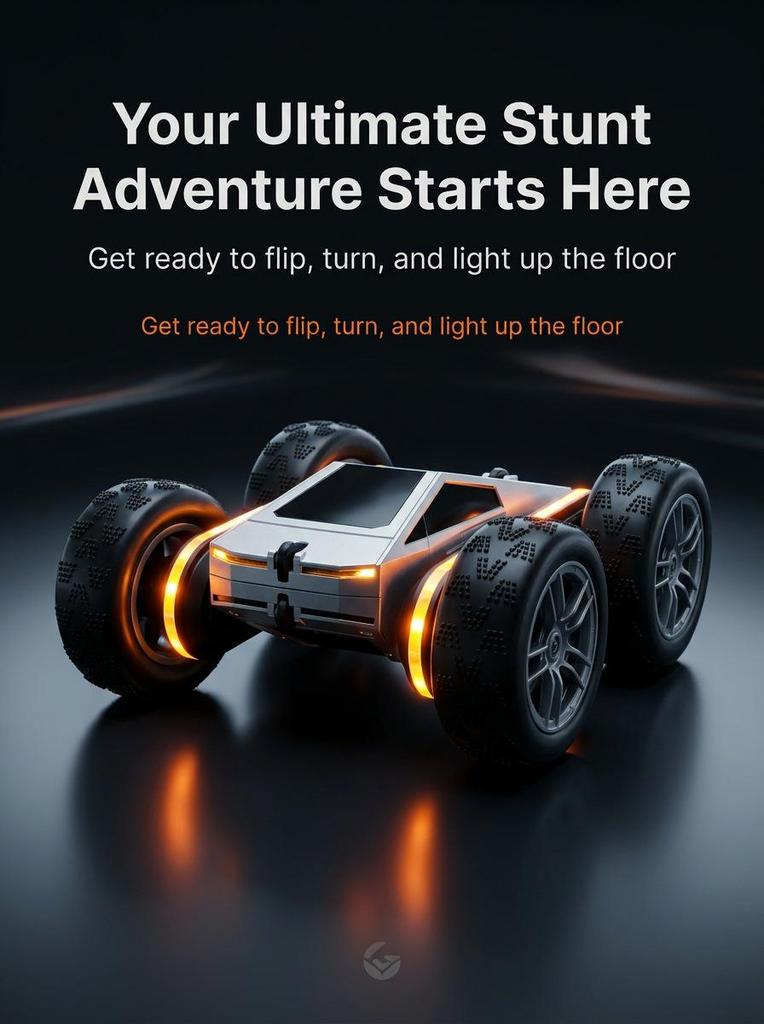 Двусторонний трюковый дрифт-кар "Паук-Крест": Игрушка на радиоуправлении 4WD со светом и вращающимся альпинистским действием
