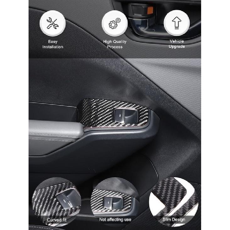 Carbon Fiber Window Lift Switch Button Trim Sticker for Subaru Crosstrek 2024+