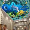 Photo 3D Underwater World Wall Mural Ocean Dolphin Hotel Living Room Kids Bedroom Interior Decoration Modern Ceiling Mural Wallpaper