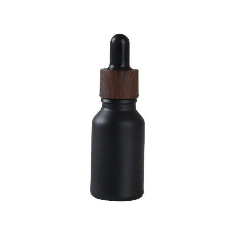 Black Essential Oil Bottle Drop Applicator Bottle Dark Wood Grain Circle Storage Bottle Essence Bottle Sample Bottle Travel Subpackaging Empty Bottles