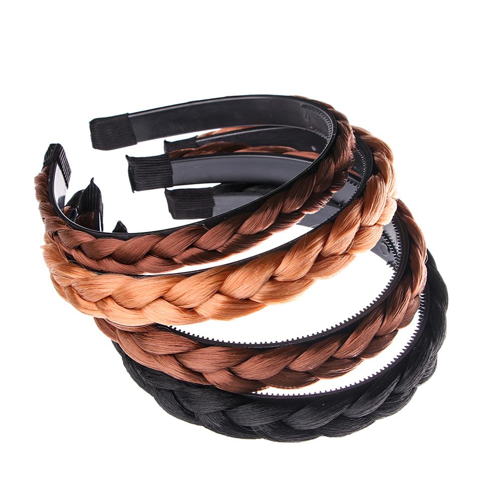 Elastic Hair Accessories Headwear Twisted Wig Headband Synthetic Wig Hair Bands Braided Headband