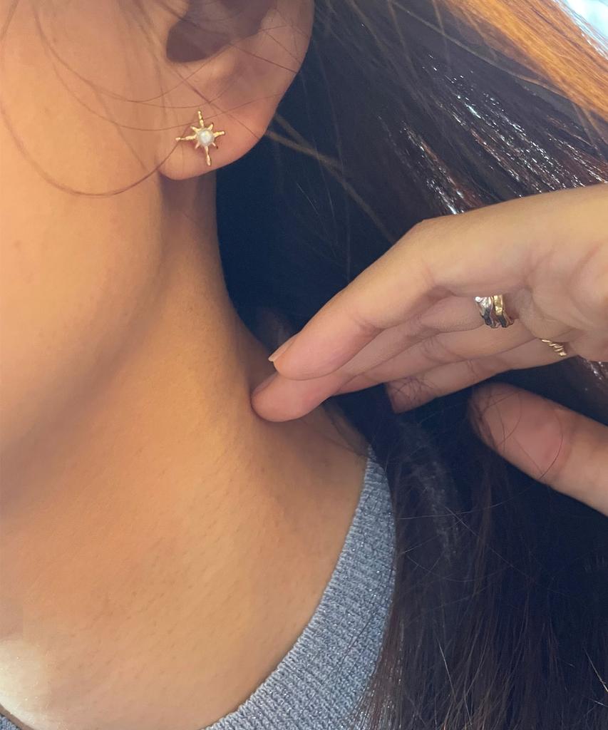Серьга Persy Dazzling Star Ежедневная Жемчужная Серебряная