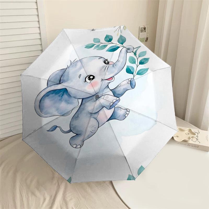 1PC Elephant Umbrella-8-Rib Reinforced, Automatic Open, Lightweight & Durable, Fashion Accessory for Outdoor, H0412