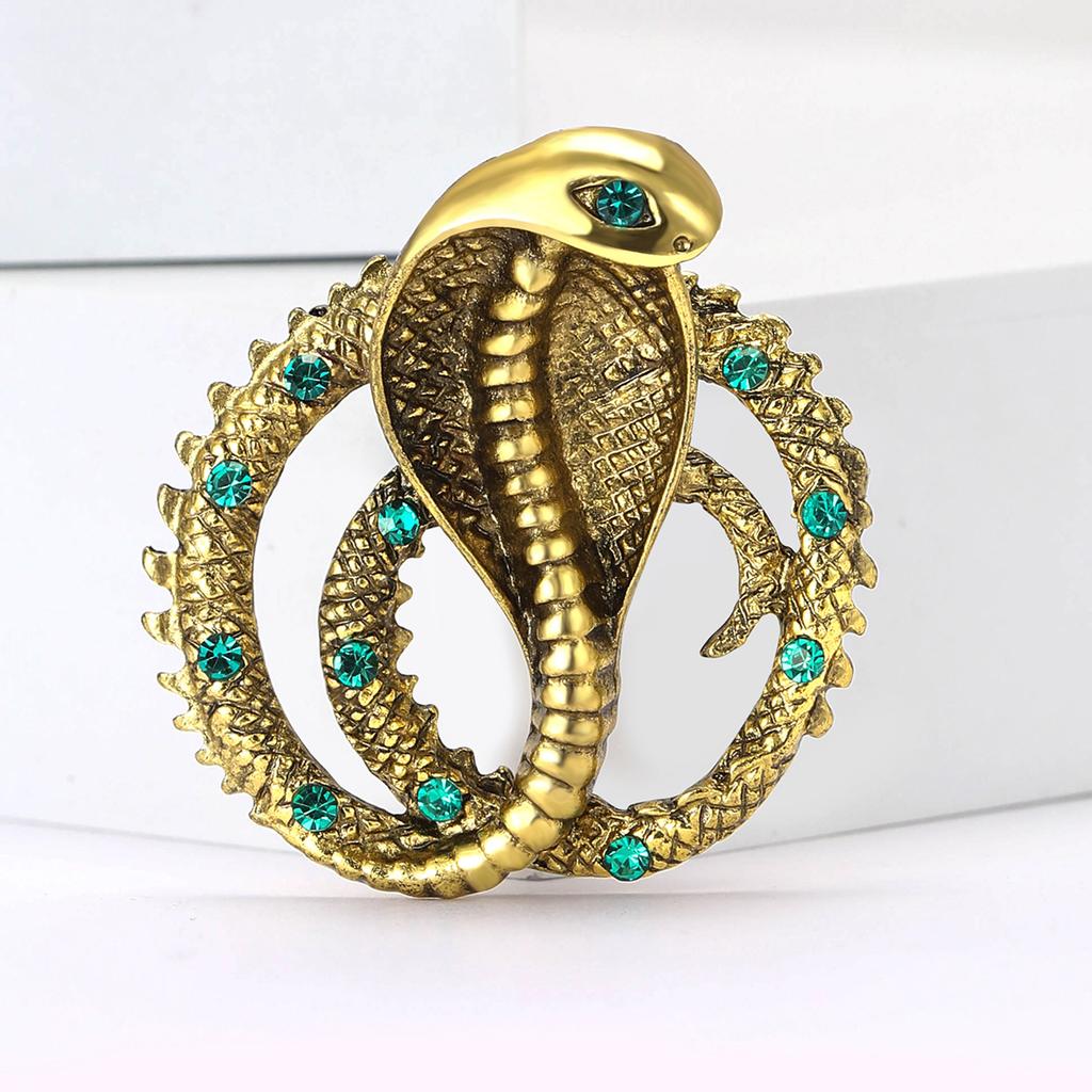 Креативная ретро-брошь в виде кобры из сплава, персонализированная универсальная булавка для мужского и женского костюма, свитера, корсажа