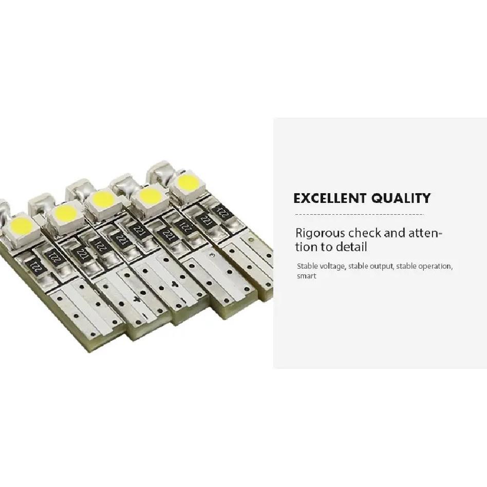 Mcdrlled 10PCS T5 LED Blubs Instrument Lights 0.2W Led Canbus White Red Yollow 3528 SMD Auto Lamp Dashboard Light 12V 24V