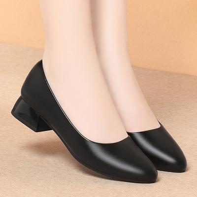 Рабочая обувь на мягкой подошве для женщин, черная формальная обувь для работы, для поездок на работу, кожаная обувь, одинарная обувь, профессиональная, удобная, новая