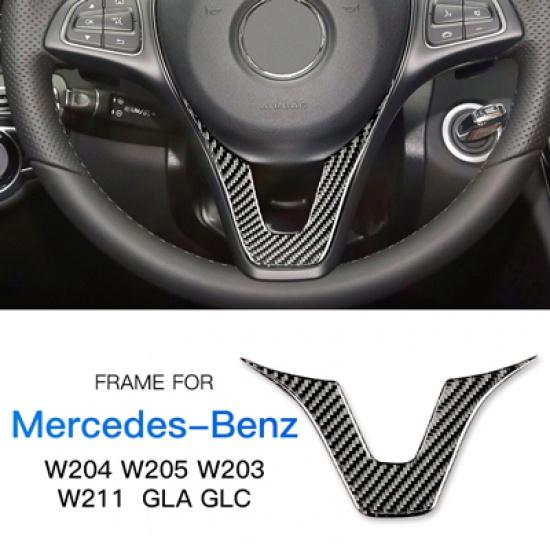 AIRSPEED для Mercedes Benz W204 W205 W211 W203 GLA GLC Наклейка Аксессуары Отделка салона из углеродного волокна Рулевое колесо автомобиля