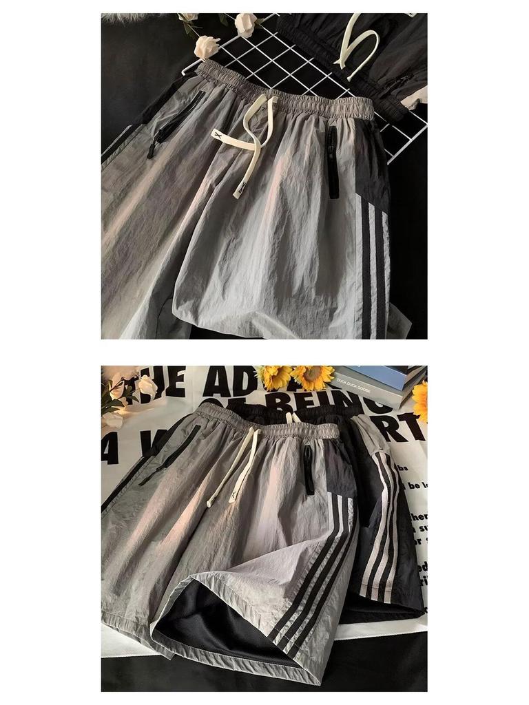 Мужские летние шорты в полоску в стиле ретро, быстросохнущие, для повседневной носки, трендовые