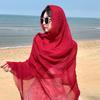 Qinghai Lake Chaka Salt Lake Desert Summer Big Red Tourism Cotton and Line Scarf Women's Sunscreen Shawl Ethnic Style Silk Scarf