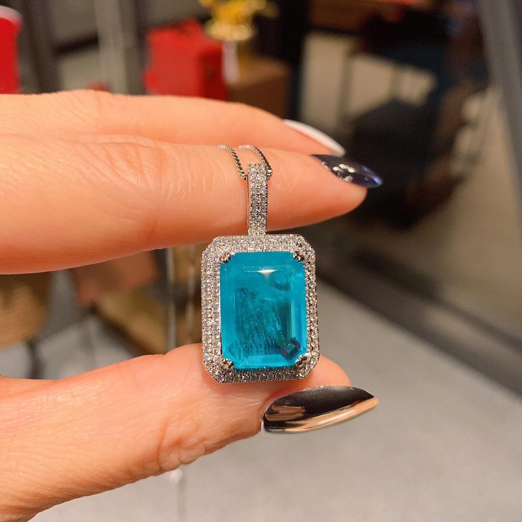 Jewelry Imitation Paraiba Diamond Women'S Pendant Stud Earrings Main 12 * 16 9 * 12